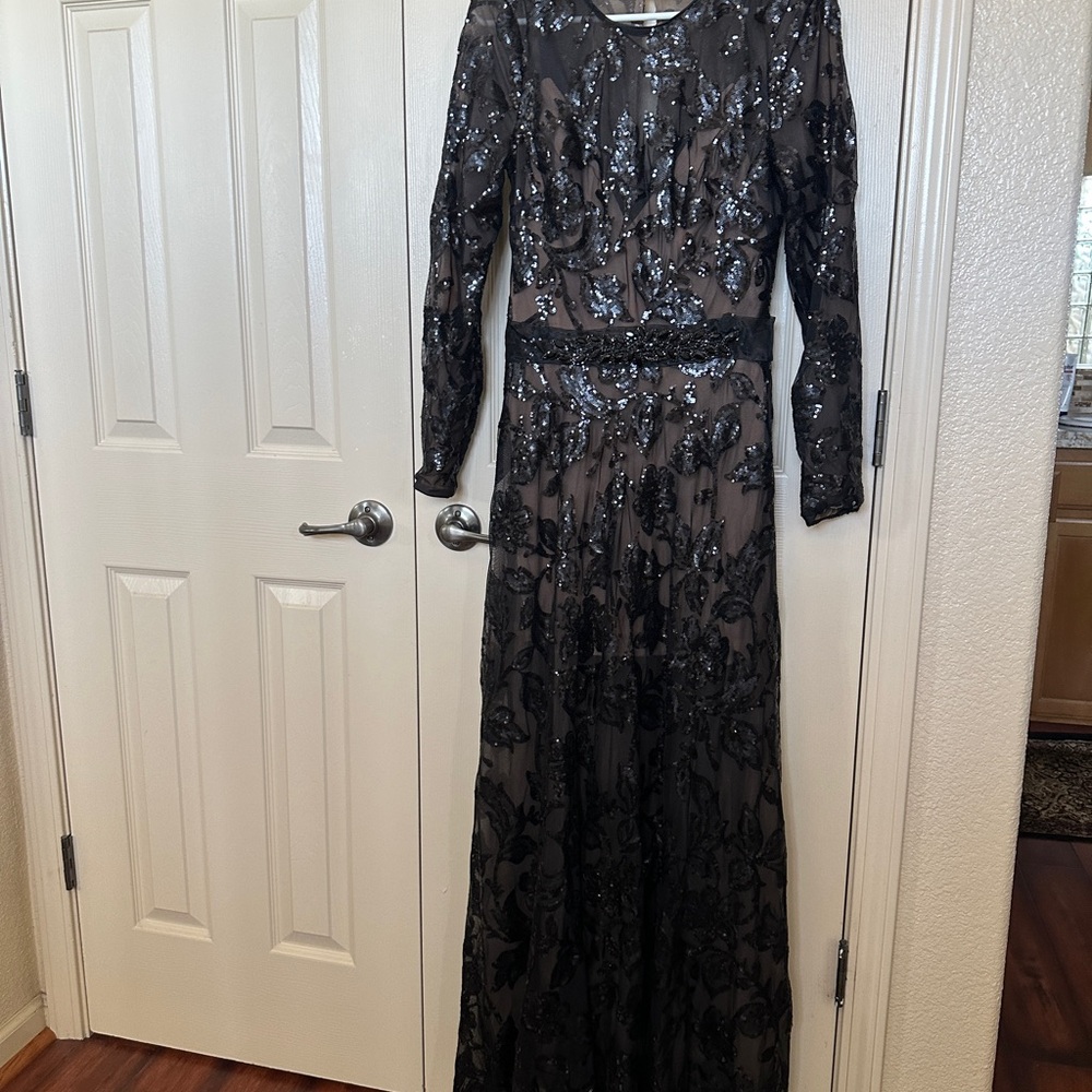 Dress the Population Elegant Ava sequin floral Black Gown size medium M - Picture 13 of 17